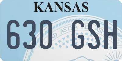 KS license plate 630GSH