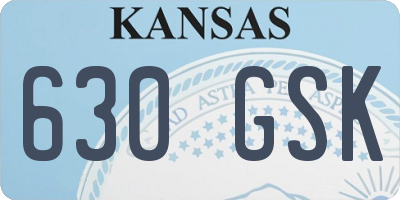 KS license plate 630GSK