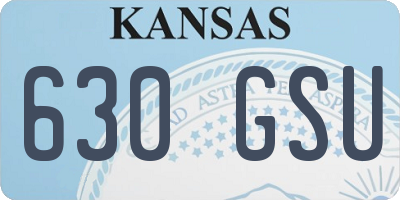 KS license plate 630GSU
