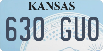 KS license plate 630GUO