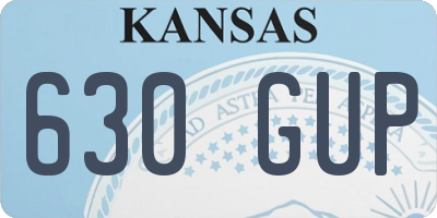 KS license plate 630GUP