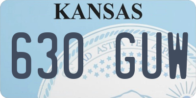 KS license plate 630GUW