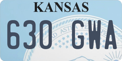 KS license plate 630GWA