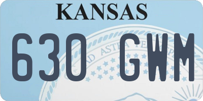 KS license plate 630GWM