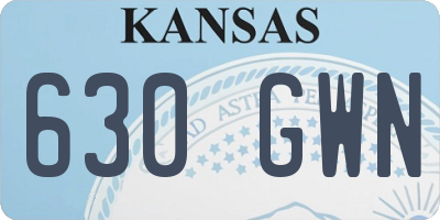 KS license plate 630GWN