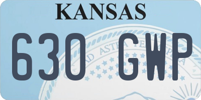 KS license plate 630GWP