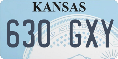 KS license plate 630GXY