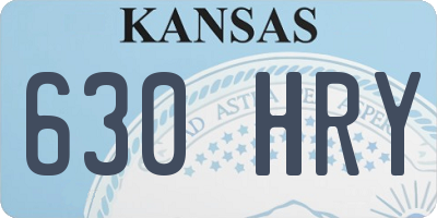 KS license plate 630HRY