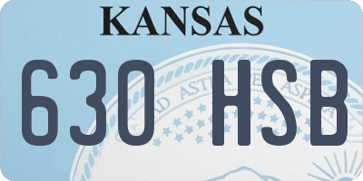 KS license plate 630HSB