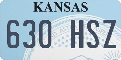 KS license plate 630HSZ