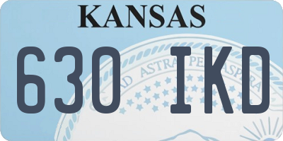 KS license plate 630IKD