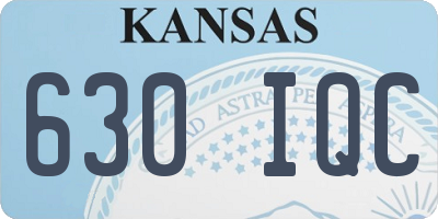 KS license plate 630IQC
