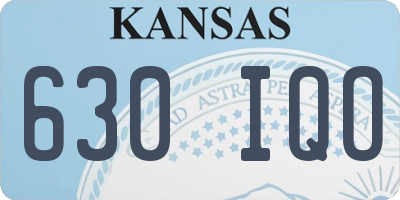KS license plate 630IQO
