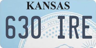 KS license plate 630IRE
