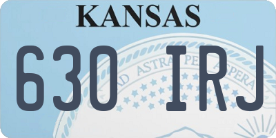 KS license plate 630IRJ