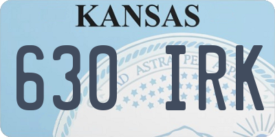 KS license plate 630IRK