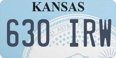 KS license plate 630IRW