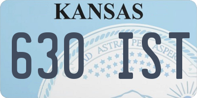 KS license plate 630IST
