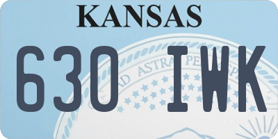KS license plate 630IWK
