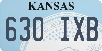 KS license plate 630IXB