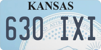 KS license plate 630IXI