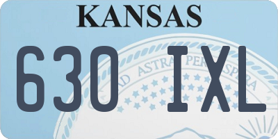 KS license plate 630IXL