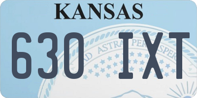 KS license plate 630IXT