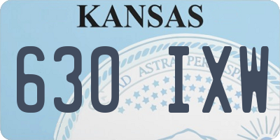KS license plate 630IXW