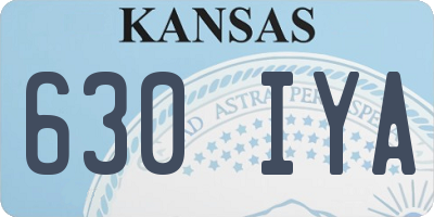 KS license plate 630IYA