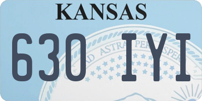 KS license plate 630IYI