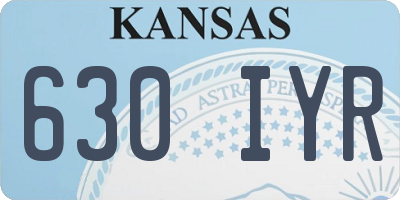 KS license plate 630IYR