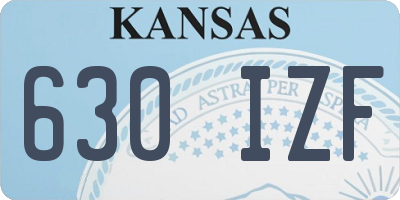 KS license plate 630IZF