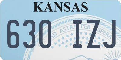 KS license plate 630IZJ