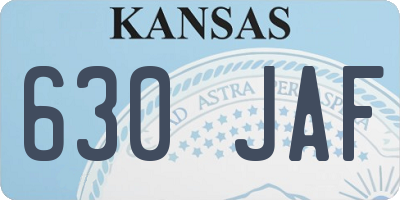 KS license plate 630JAF