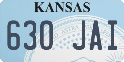 KS license plate 630JAI