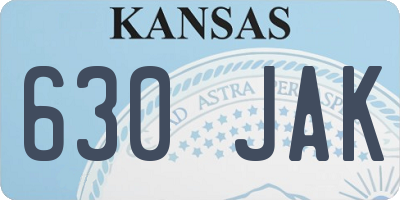 KS license plate 630JAK