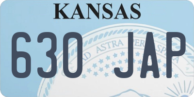 KS license plate 630JAP
