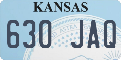 KS license plate 630JAQ