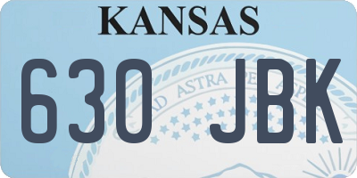 KS license plate 630JBK