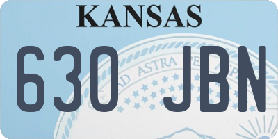 KS license plate 630JBN