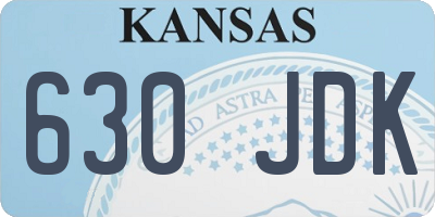 KS license plate 630JDK