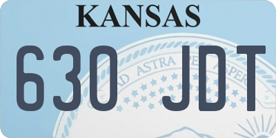 KS license plate 630JDT