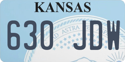 KS license plate 630JDW