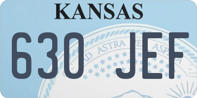 KS license plate 630JEF