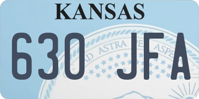 KS license plate 630JFA