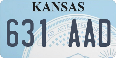 KS license plate 631AAD