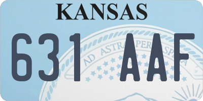 KS license plate 631AAF