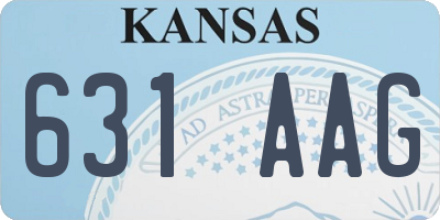 KS license plate 631AAG