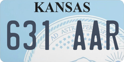 KS license plate 631AAR