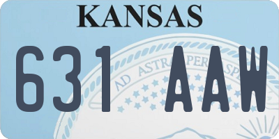 KS license plate 631AAW